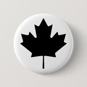 Maple Leaf Black Transp The MUSEUM Zazzle Gifts 6 Cm Round Badge