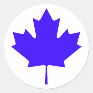 Maple Leaf BlueTransp The MUSEUM Zazzle Gifts Classic Round Sticker