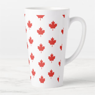 Maple Leaf Canada Emblem Pattern Latte Mug