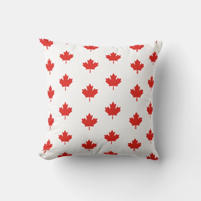 Maple Leaf Canada Flag Emblem Pattern-24105 Cushion (Front)