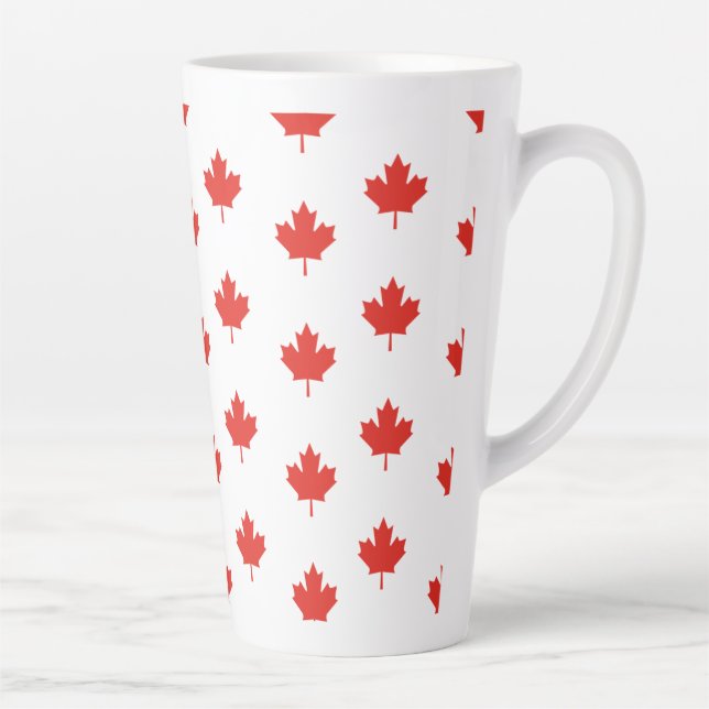 Maple Leaf Canada Flag Emblem Pattern-24105 Latte Mug (Right)
