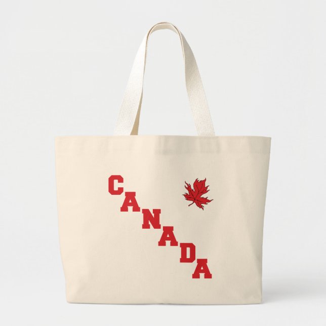 Maple Leaf Canada Large Tote Bag (Front)