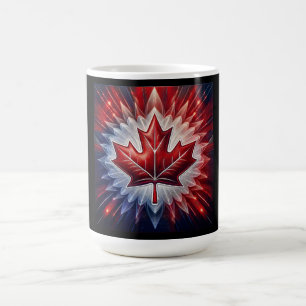 Maple Leaf Canadian Flag Fractal Coffee Mug