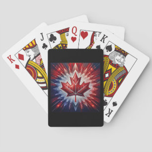 Maple Leaf Canadian Flag Fractal Playing Cards