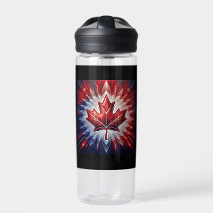 Maple Leaf Canadian Flag Fractal                 Water Bottle