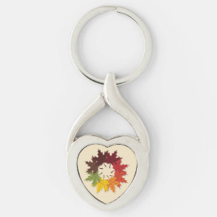 Maple leaf circle key ring