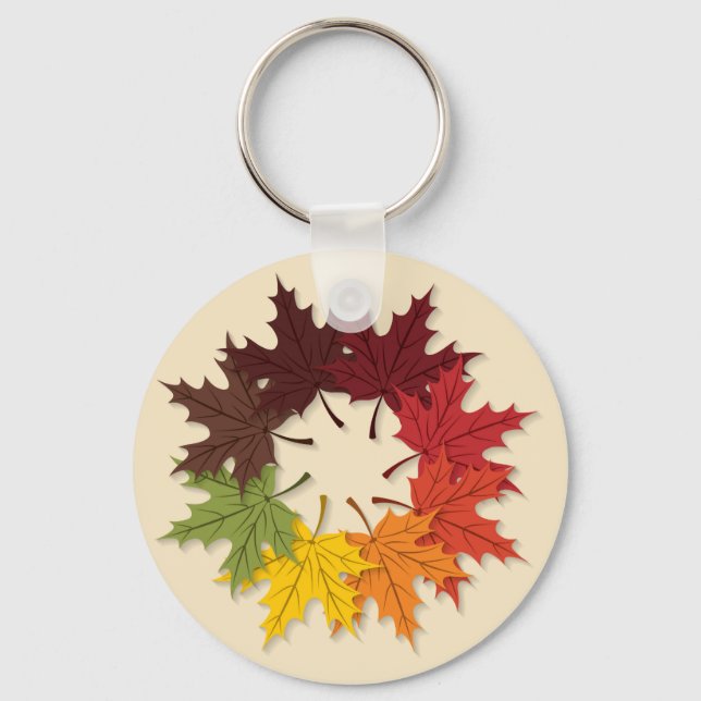 Maple leaf circle key ring (Front)