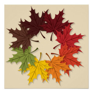 Maple leaf circle poster