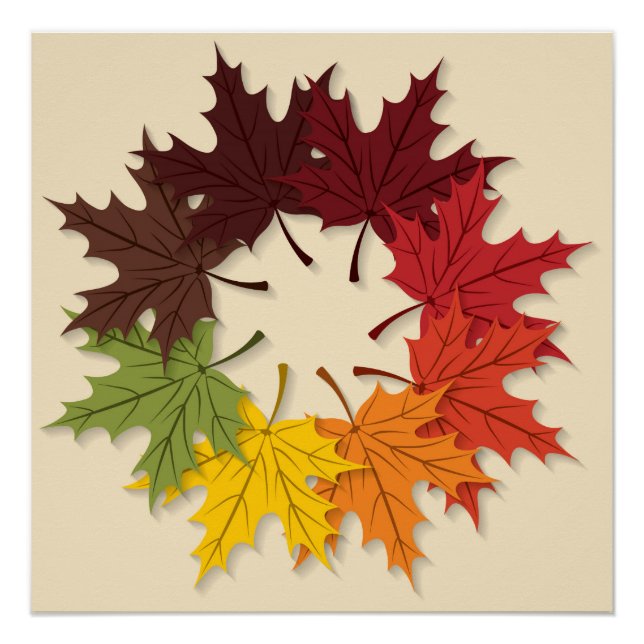 Maple leaf circle poster (Front)