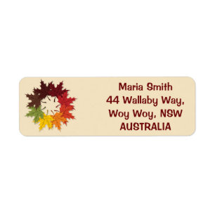 Maple leaf circle return address label