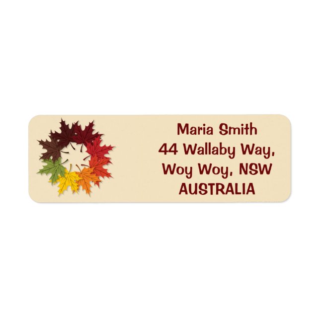 Maple leaf circle return address label (Front)