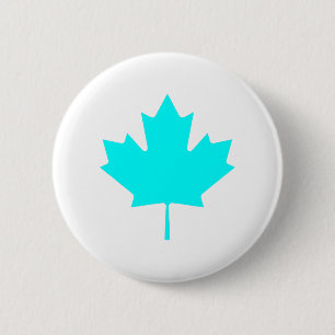 Maple Leaf CyanTransp The MUSEUM Zazzle Gifts 6 Cm Round Badge