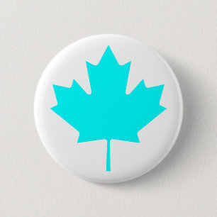 Maple Leaf CyanTransp The MUSEUM Zazzle Gifts 6 Cm Round Badge