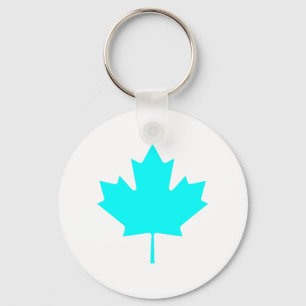 Maple Leaf CyanTransp The MUSEUM Zazzle Gifts Key Ring