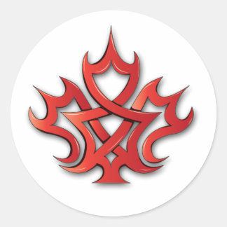 Maple Leaf Design Classic Round Sticker