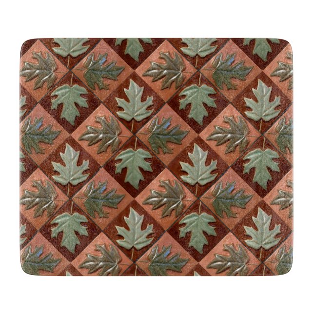  Maple leaf design Glass Cutting board (Front)