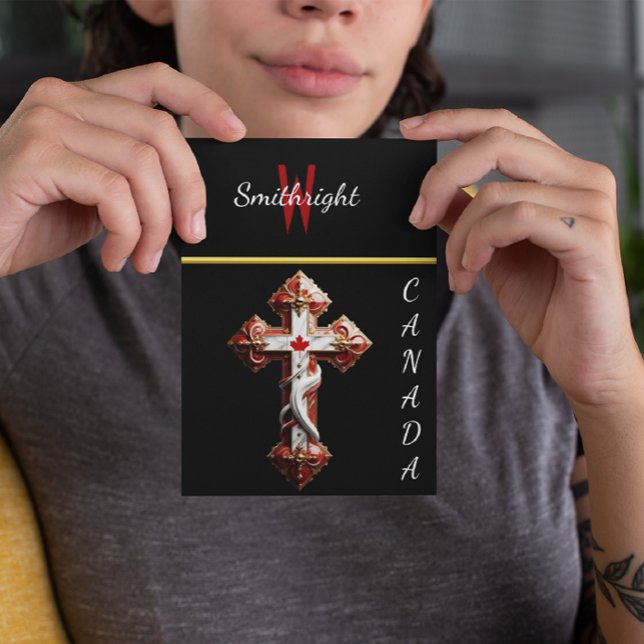 Maple Leaf Embraced by Cross Postcard (Creator Uploaded)