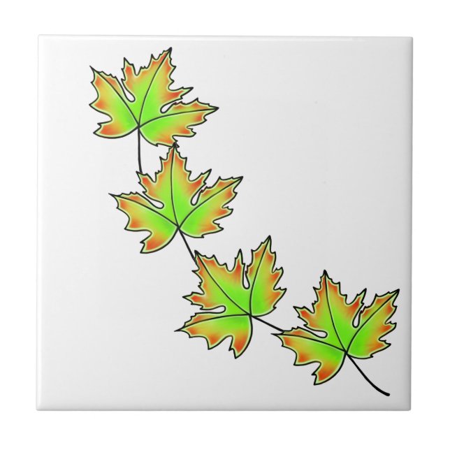 Maple Leaf, fall leaves, Autumn colours Ceramic Tile (Front)