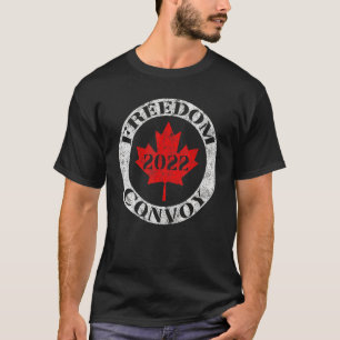 Maple Leaf Flag Freedom Convoy 2022 Canadian Truck T-Shirt