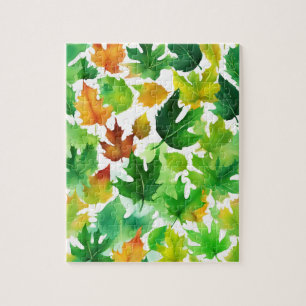 Maple Leaf Floral Autumn Leaves Jigsaw Puzzle