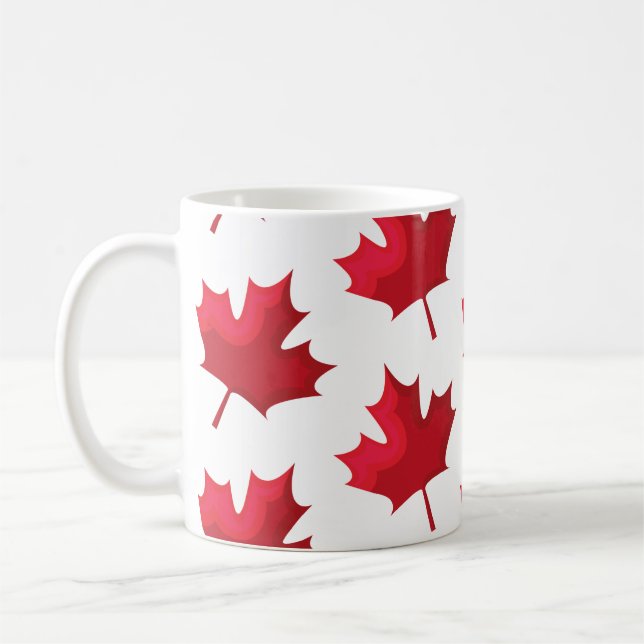 Maple leaf for Canada on white Coffee Mug (Left)