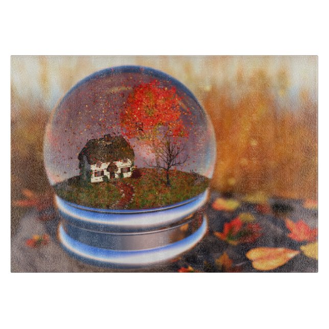 Maple Leaf Globe Cutting Board (Front)