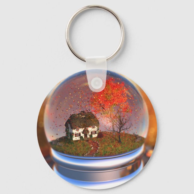 Maple Leaf Globe Keychain (Front)