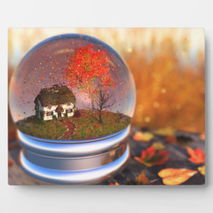 Maple Leaf Globe Picture Plaque