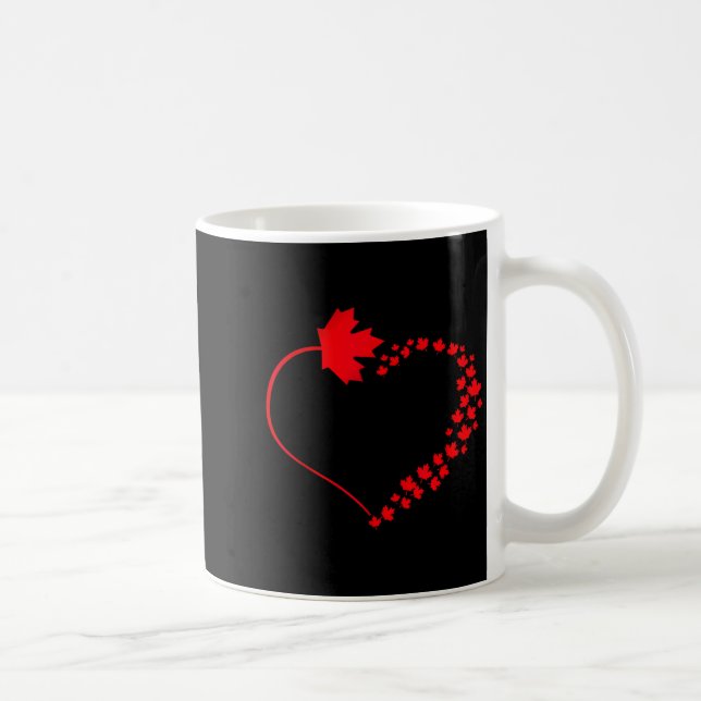 Maple Leaf Heart Canada Pride Vacation Travel Coffee Mug (Right)