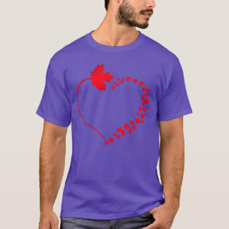 Maple Leaf Heart Canada Pride Vacationravel Canadi T-Shirt