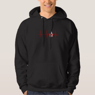 Maple Leaf Heartbeat EKG Pulse Canadian Heart Cana Hoodie