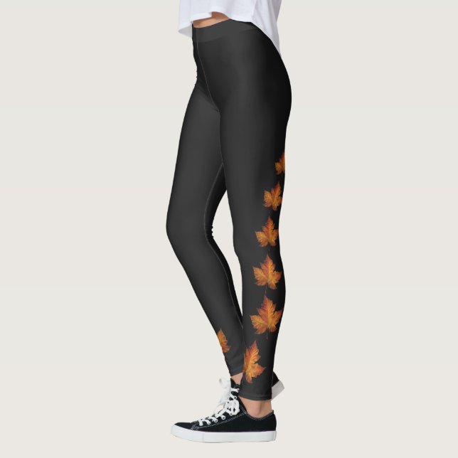 Maple Leaf Leggings Custom Canada Leggings & Gifts (Left)