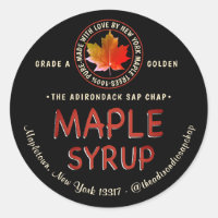 Maple Leaf Logo Leaf and State Name Syrup Label