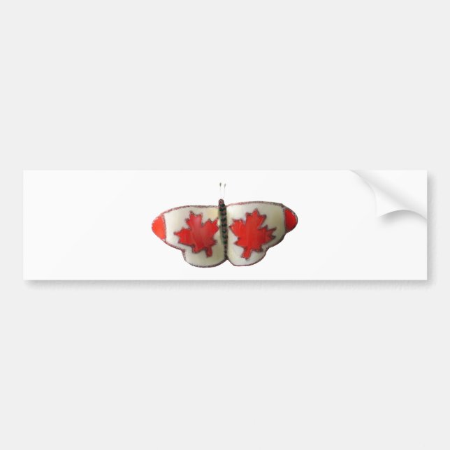 "Maple Leaf Monarch" Canadian Flag Butterfly  Bumper Sticker (Front)