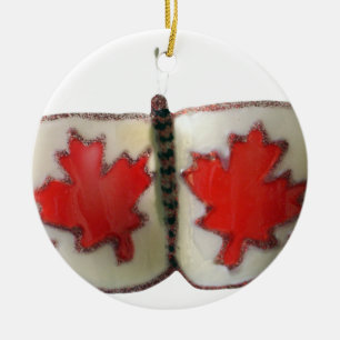 "Maple Leaf Monarch" Canadian Flag Butterfly  Ceramic Ornament
