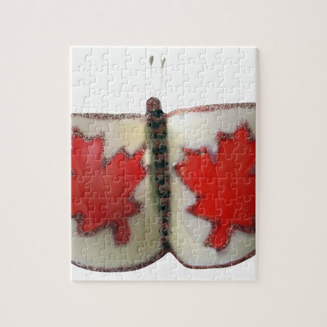 "Maple Leaf Monarch" Canadian Flag Butterfly  Jigsaw Puzzle (Vertical)