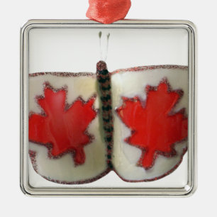 "Maple Leaf Monarch" Canadian Flag Butterfly Metal Ornament
