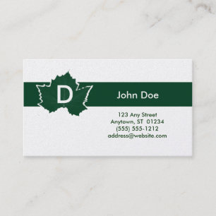 Maple Leaf Monogram Business Card