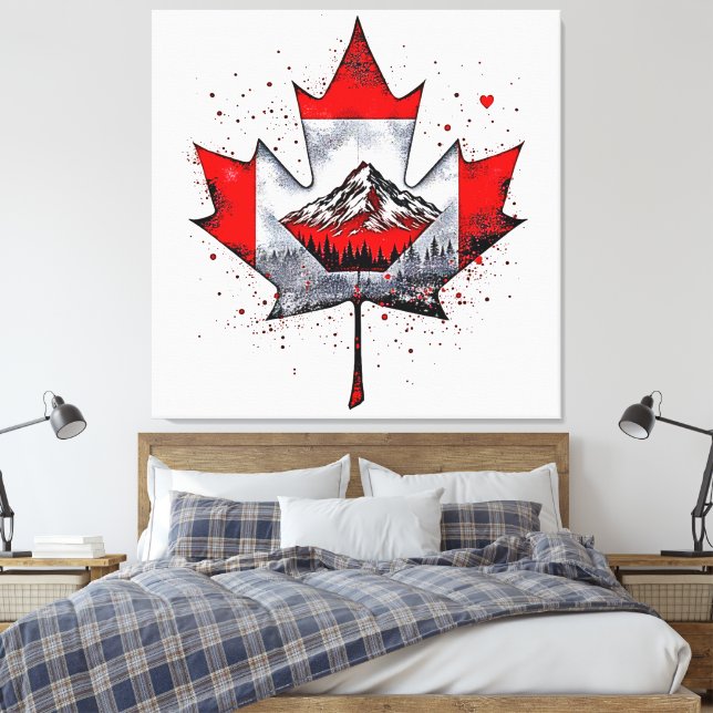 Maple Leaf Mountain Soul Canvas Print (Insitu(Bedroom))