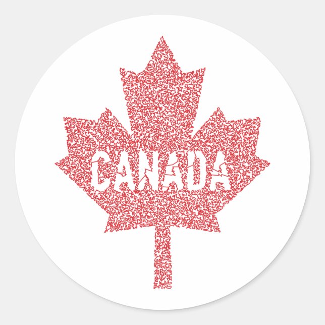 Maple Leaf of Canada  Classic Round Sticker (Front)