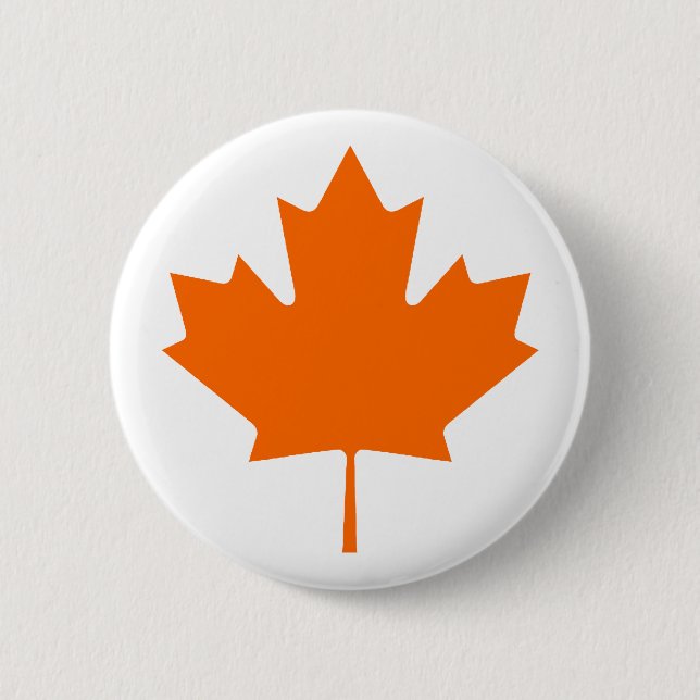 Maple Leaf OrangeBrTransp The MUSEUM Zazzle Gifts 6 Cm Round Badge (Front)