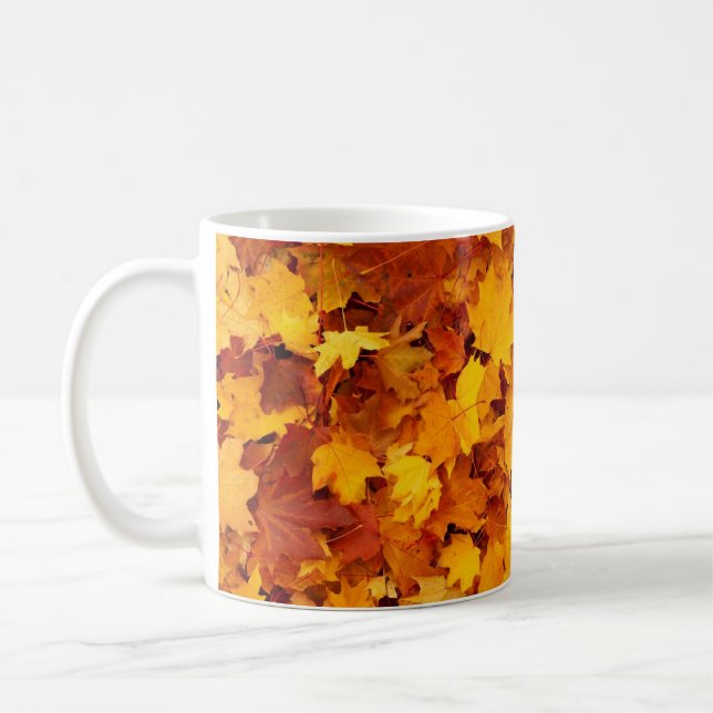 Maple Leaf Pattern Design  Coffee Mug (Left)