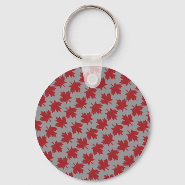 Maple Leaf Pattern Key Ring (Front)
