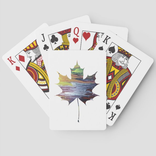 Maple leaf playing cards (Back)