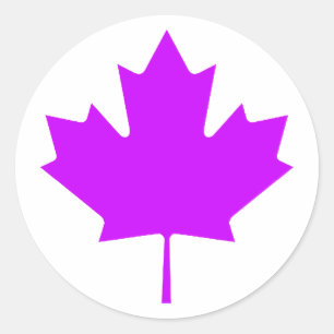Maple Leaf PurpleTransp The MUSEUM Zazzle Gifts Classic Round Sticker