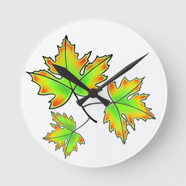 Maple Leaf Round Clock (Front)