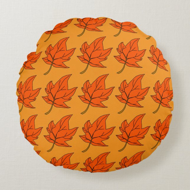 Maple leaf round cushion (Front)