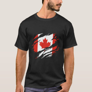 Maple Leaf scratched Canadian Flag Canada pride Eh T-Shirt