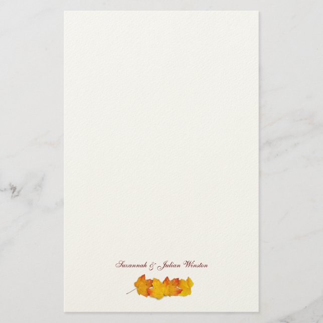 Maple Leaf Signature Fall Themed Writing Paper (Front)