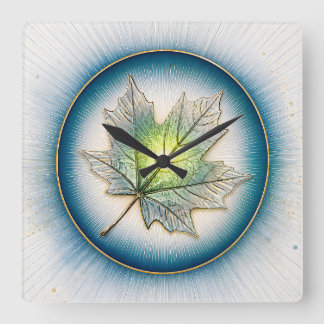 MAPLE LEAF SQUARE WALL CLOCK